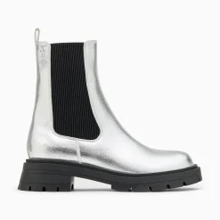 Vanessa Wu Bottines>Bottines Chelsea Phoebe Argent A Semelle Oversize