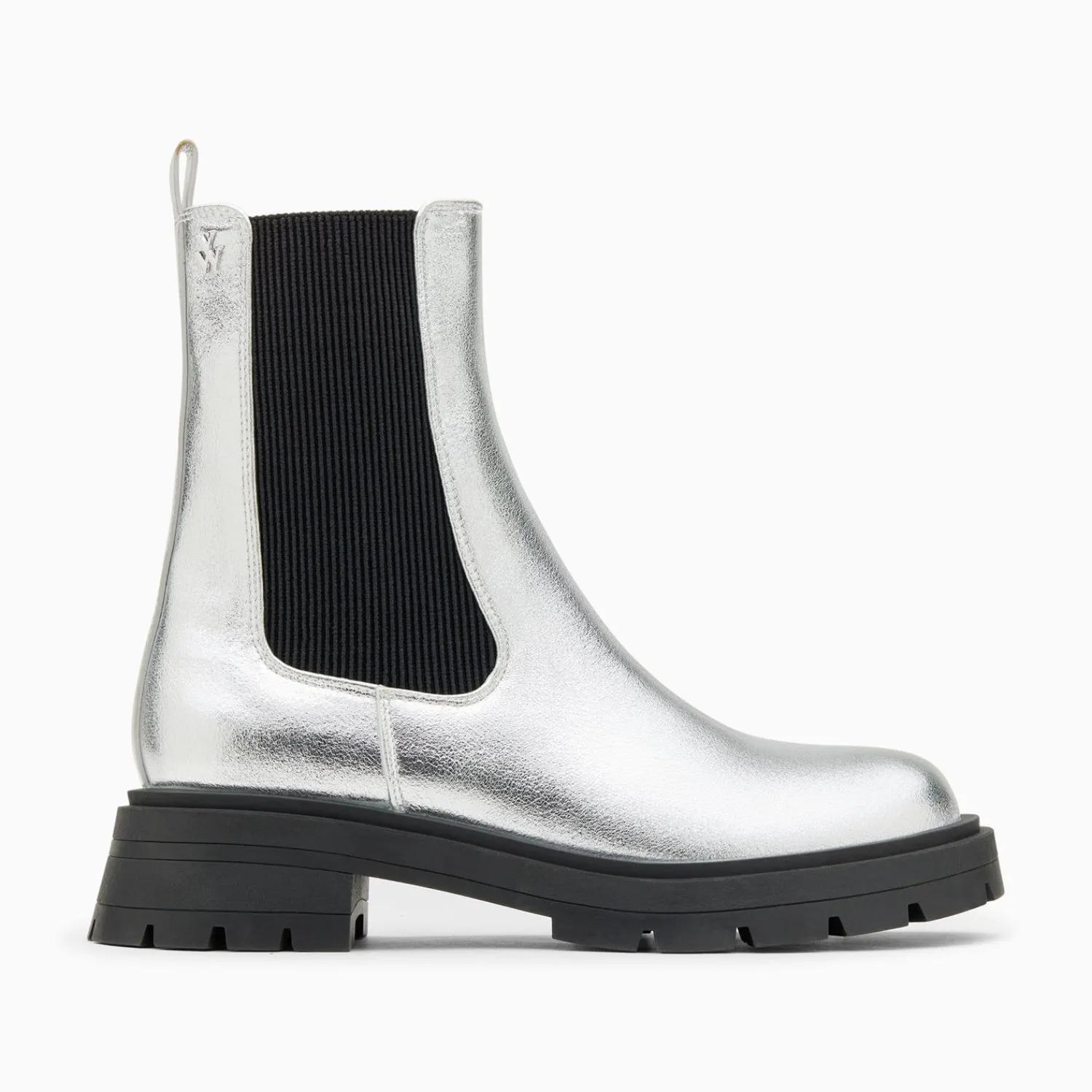 Vanessa Wu Bottines>Bottines Chelsea Phoebe Argent A Semelle Oversize