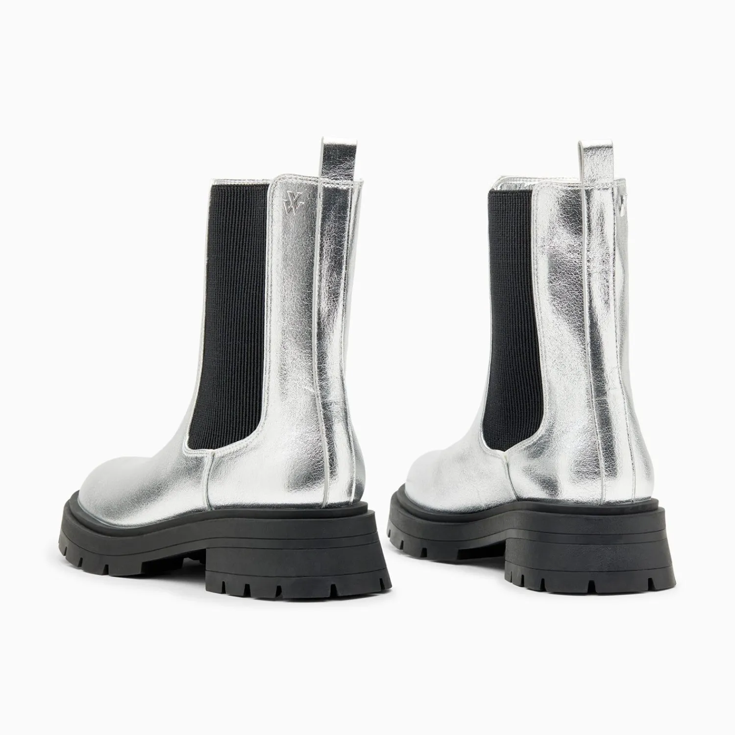 Vanessa Wu Bottines>Bottines Chelsea Phoebe Argent A Semelle Oversize