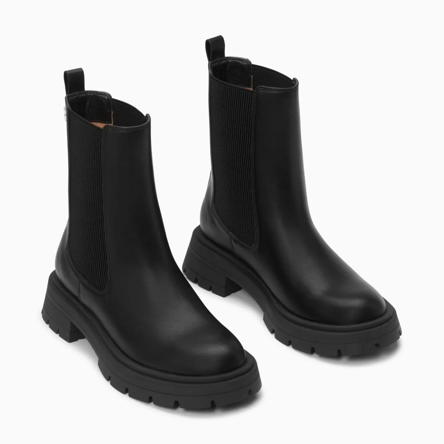 Vanessa Wu Bottines>Bottines Chelsea Phoebe Noires A Semelle Oversize