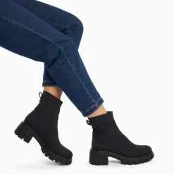 Vanessa Wu Bottines>Bottines Chelsea Valerie Noires A Talon Crante