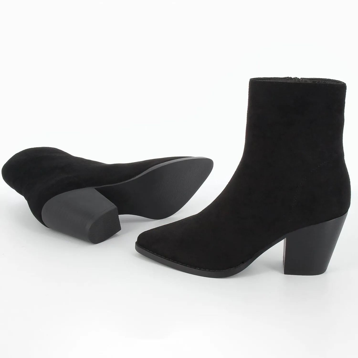 Vanessa Wu Bottines>Bottines Constance A Talon En Suedine Noire