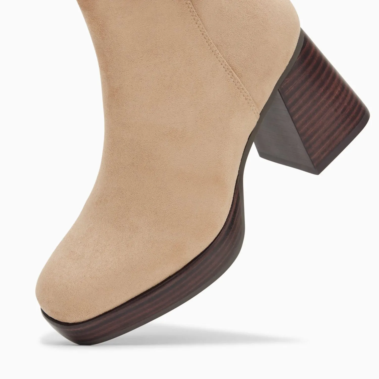 Vanessa Wu Bottines>Bottines Marina Beiges A Plateforme Et Talon Bois