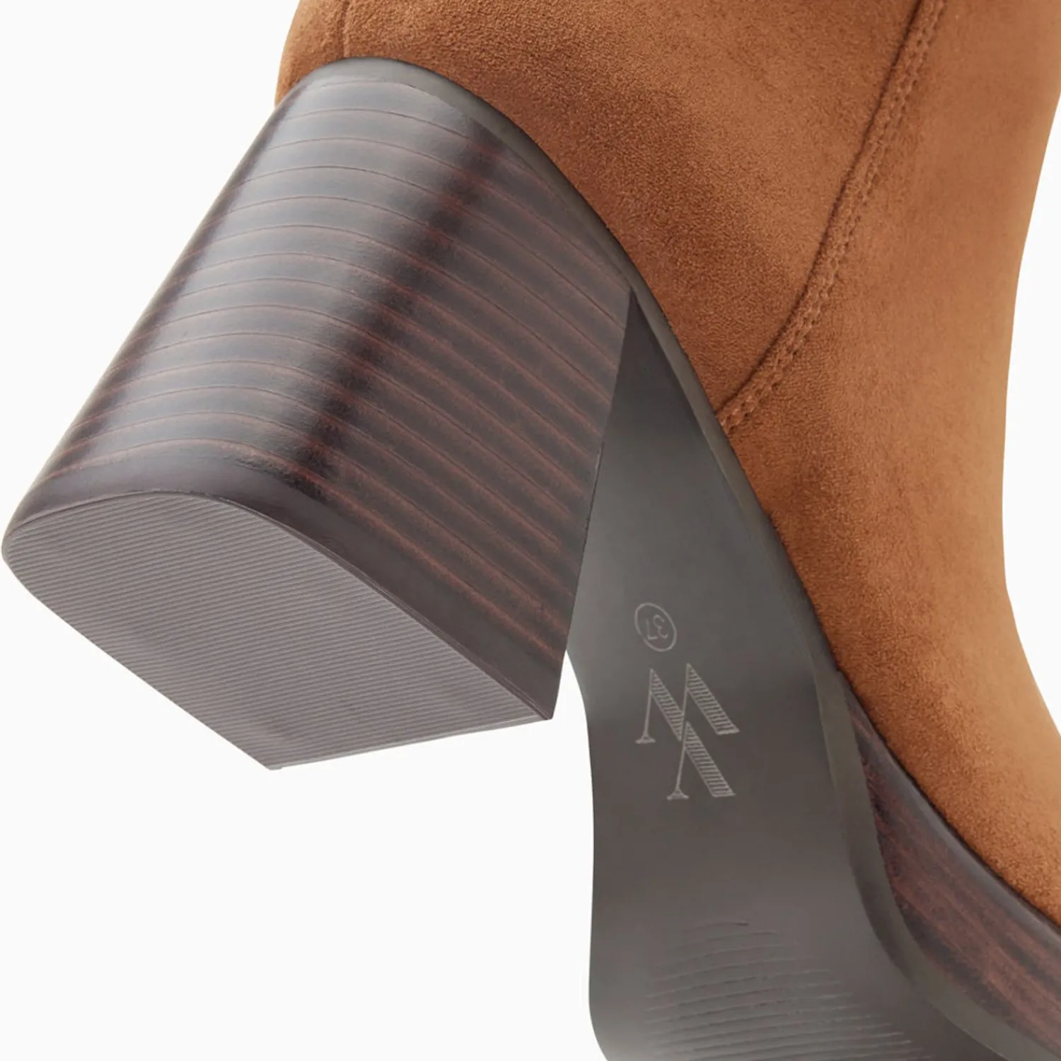 Vanessa Wu Bottines>Bottines Marina Camel A Plateforme Et Talon Bois