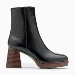 Vanessa Wu Bottines>Bottines Marina Noires A Plateforme Et Talon Bois