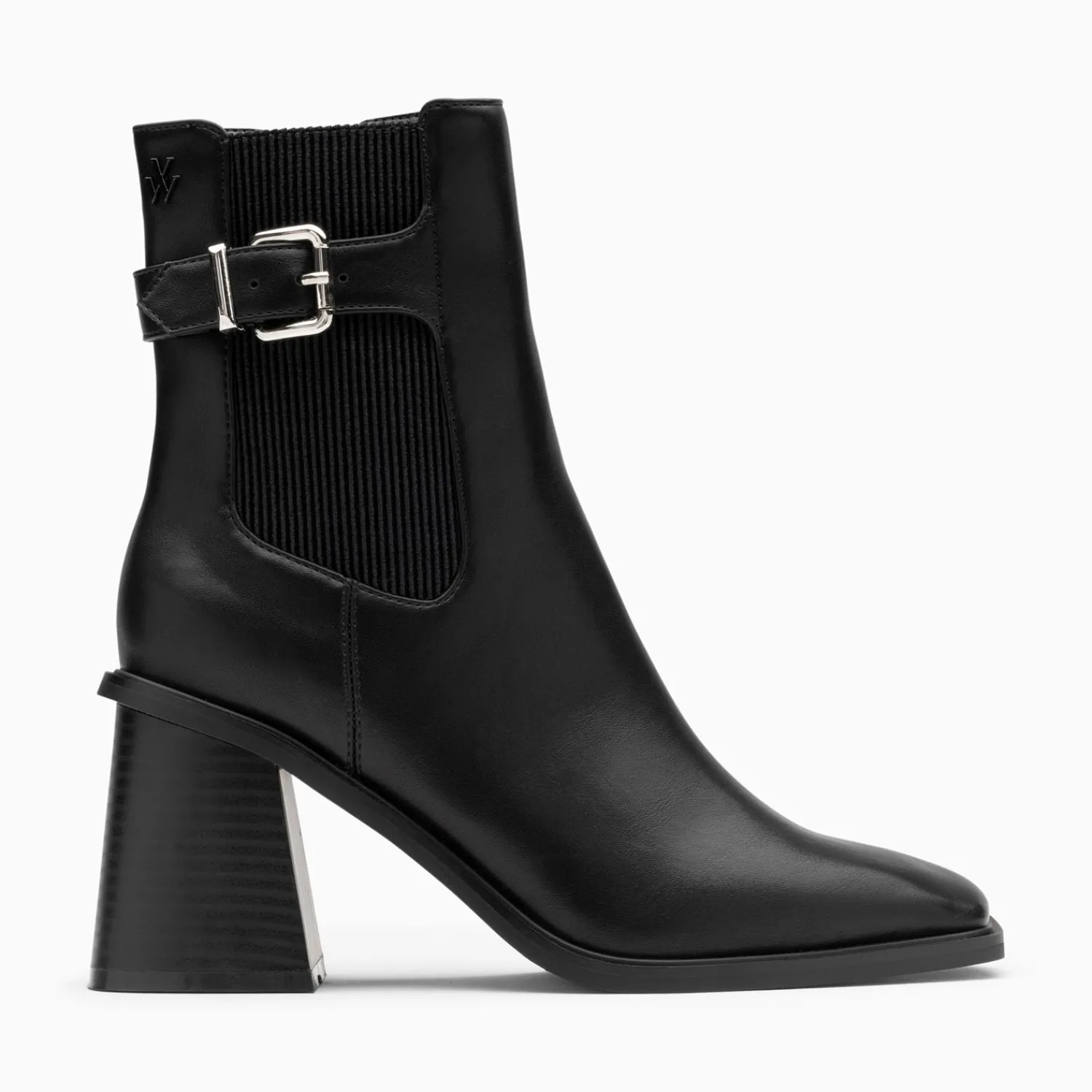 Vanessa Wu Bottines>Bottines Montantes Clementine Noires A Talon Trapeze