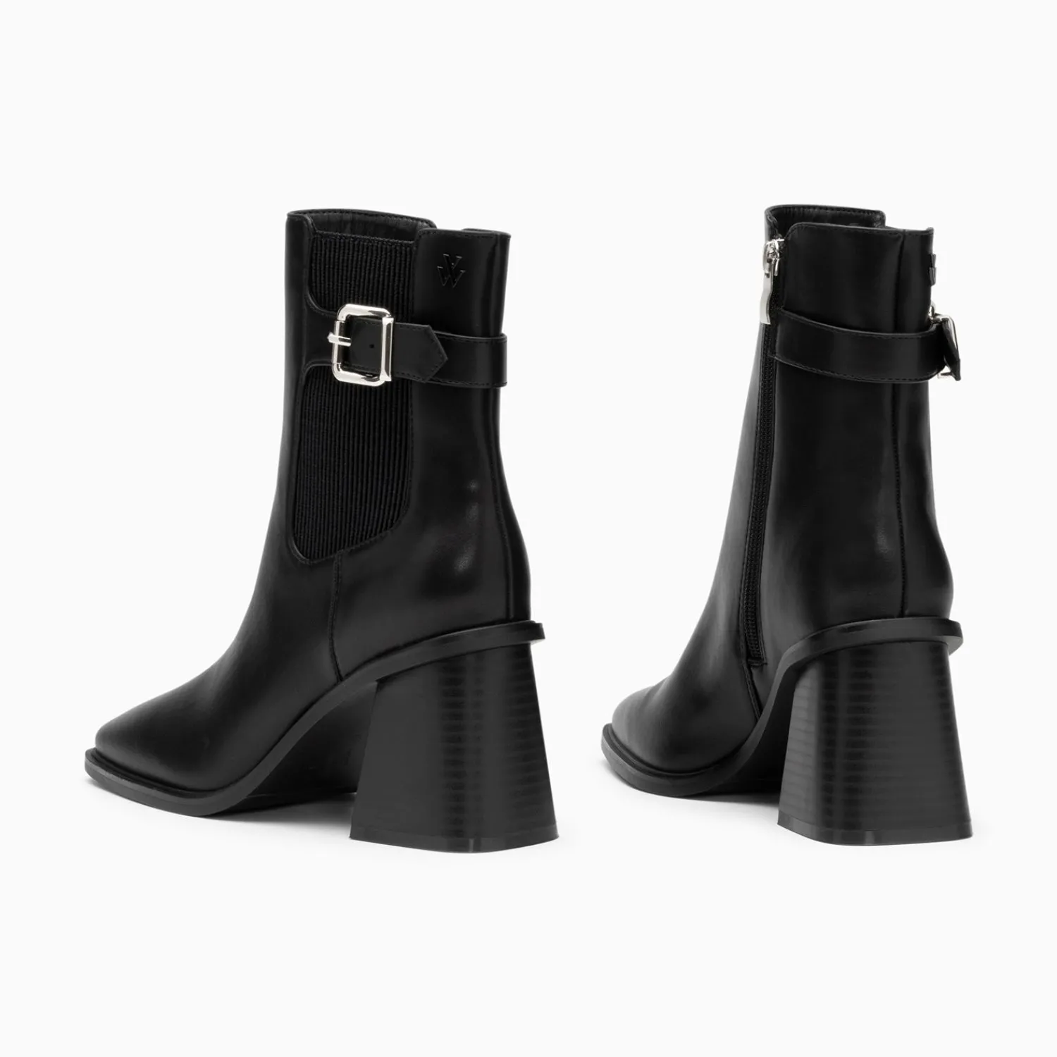 Vanessa Wu Bottines>Bottines Montantes Clementine Noires A Talon Trapeze