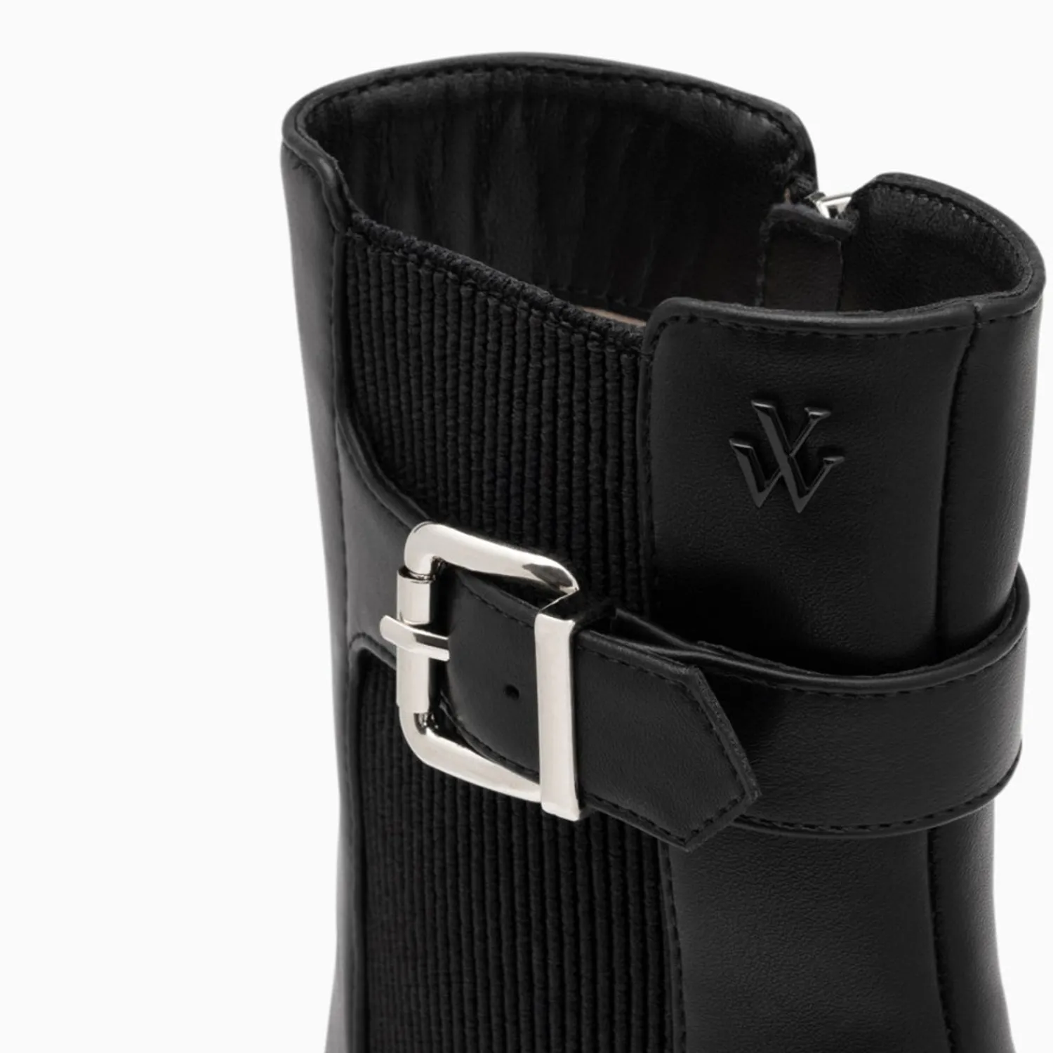Vanessa Wu Bottines>Bottines Montantes Clementine Noires A Talon Trapeze