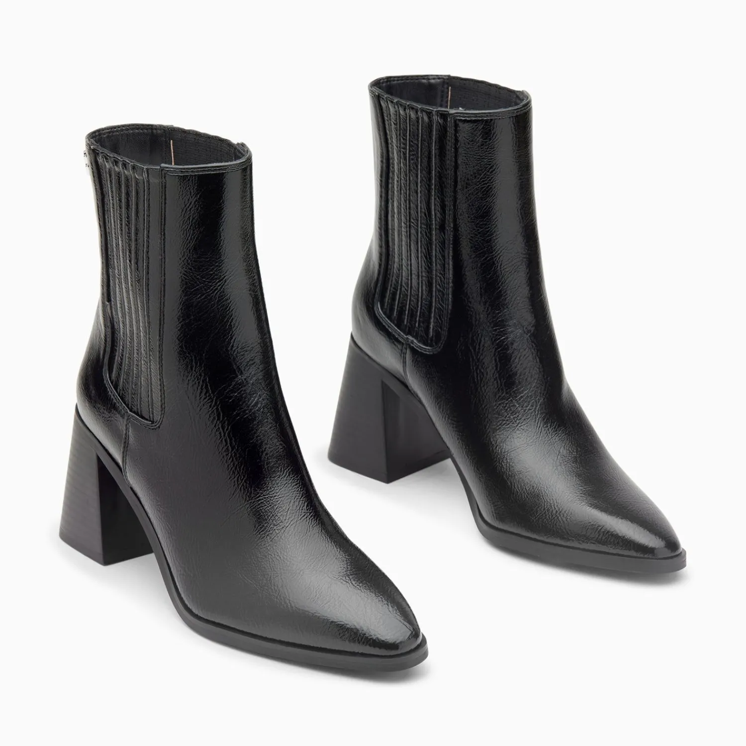 Vanessa Wu Bottines>Bottines Montantes Taylor Noires A Talon Trapeze