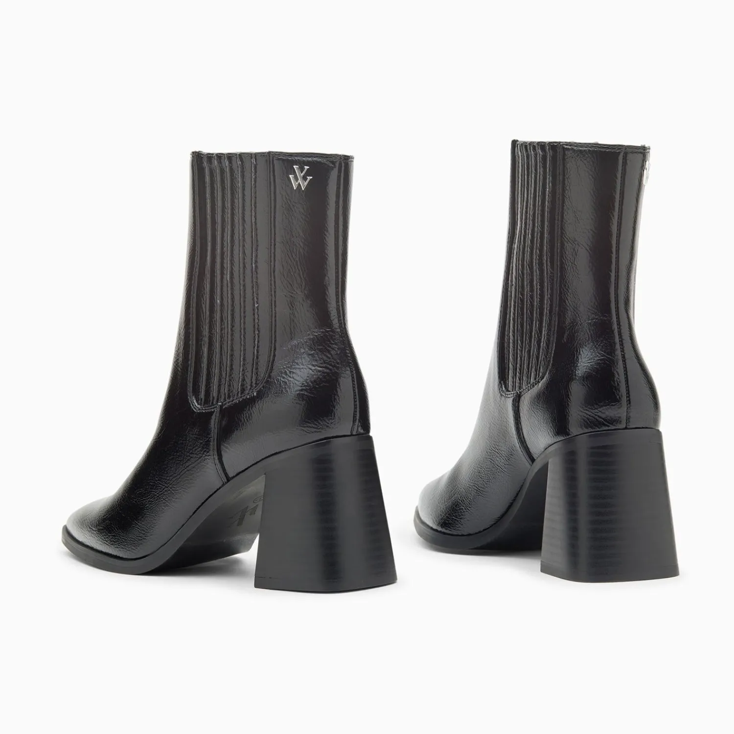 Vanessa Wu Bottines>Bottines Montantes Taylor Noires A Talon Trapeze