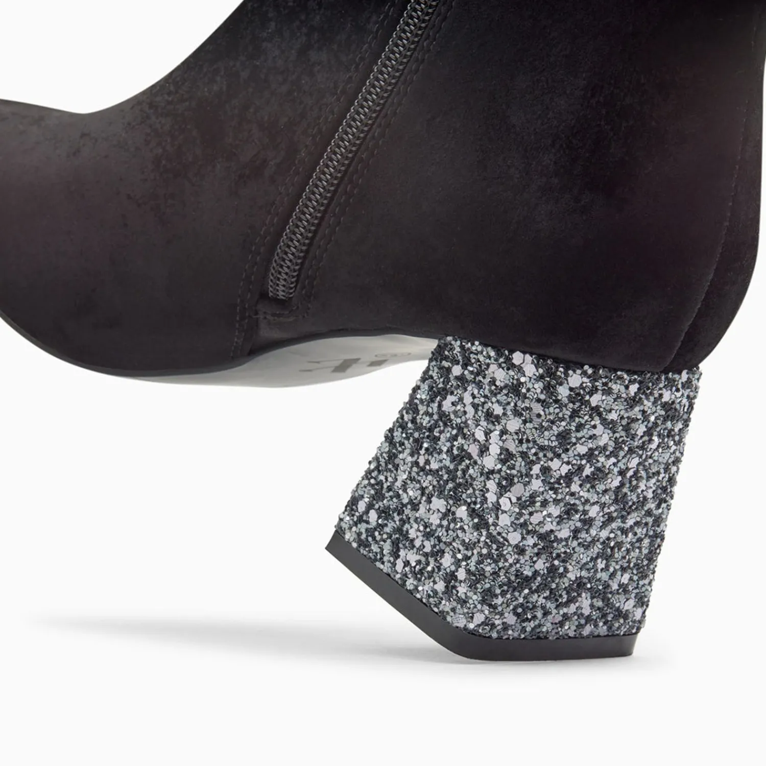 Vanessa Wu Bottines>Bottines New York Noires A Talon Paillete Argent