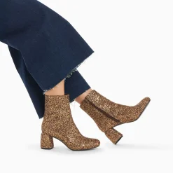 Vanessa Wu Bottines>Bottines Pailletees Londres Bronze A Talon