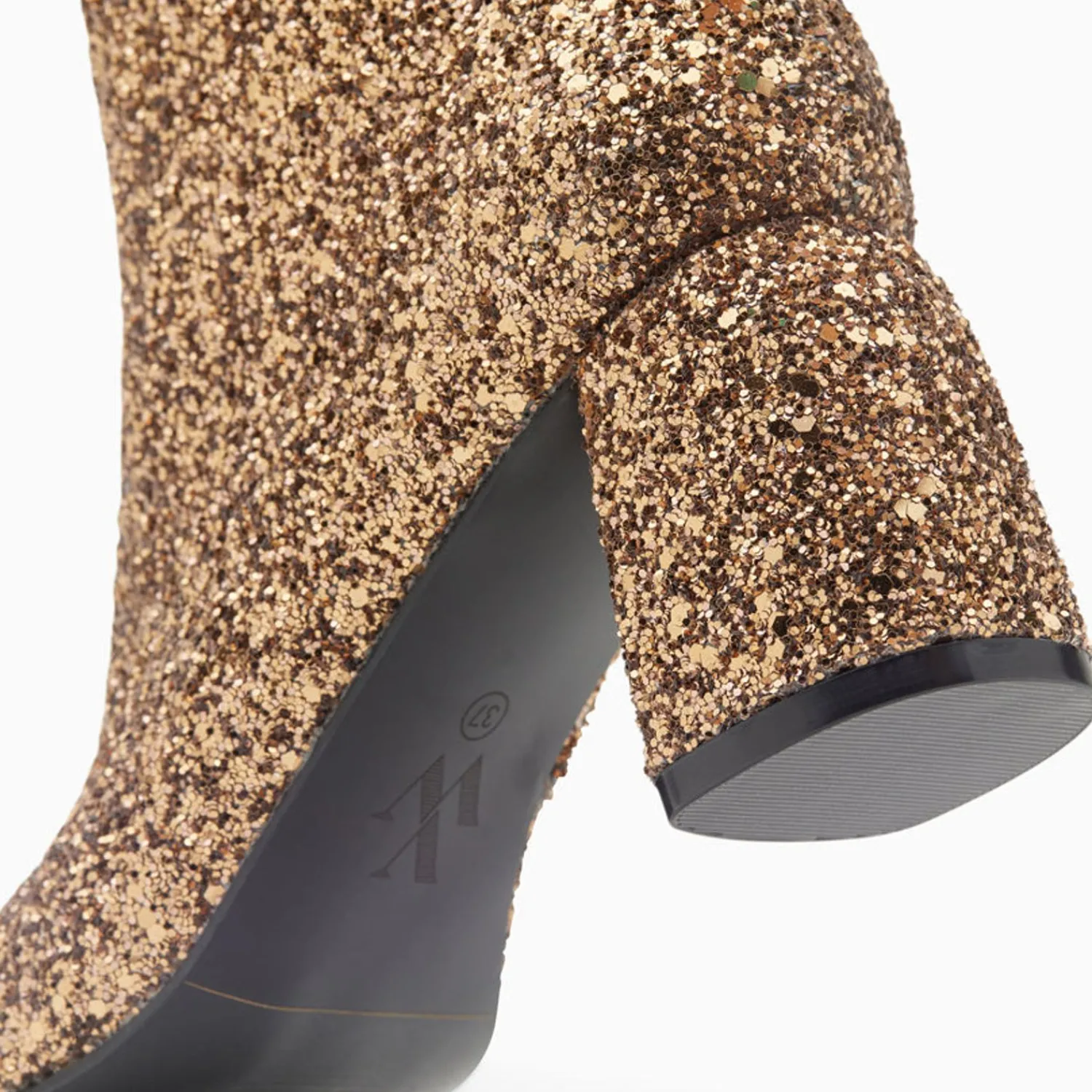 Vanessa Wu Bottines>Bottines Pailletees Londres Bronze A Talon