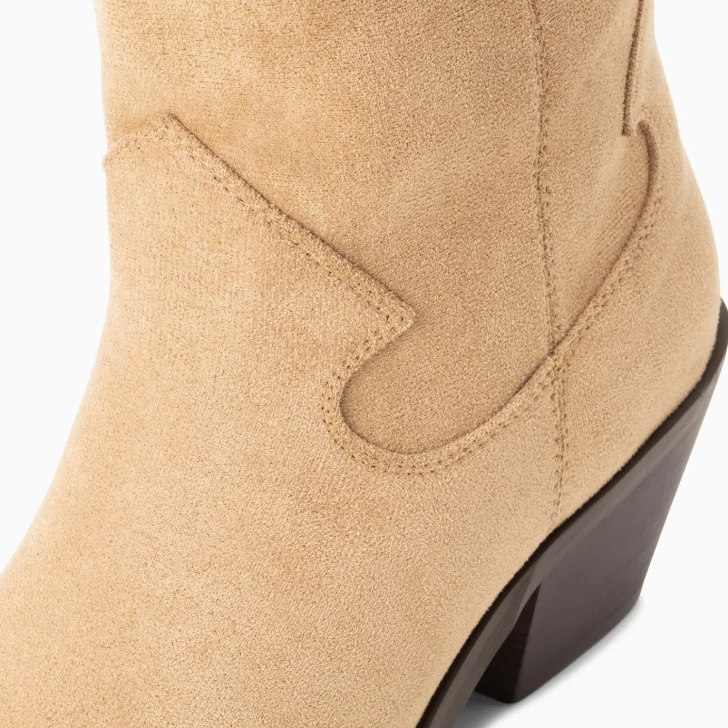 Vanessa Wu Bottines>Bottines Santiags Beverly Beiges Mi-Mollet