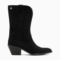 Vanessa Wu Bottines>Bottines Santiags Beverly Noires Mi-Mollet