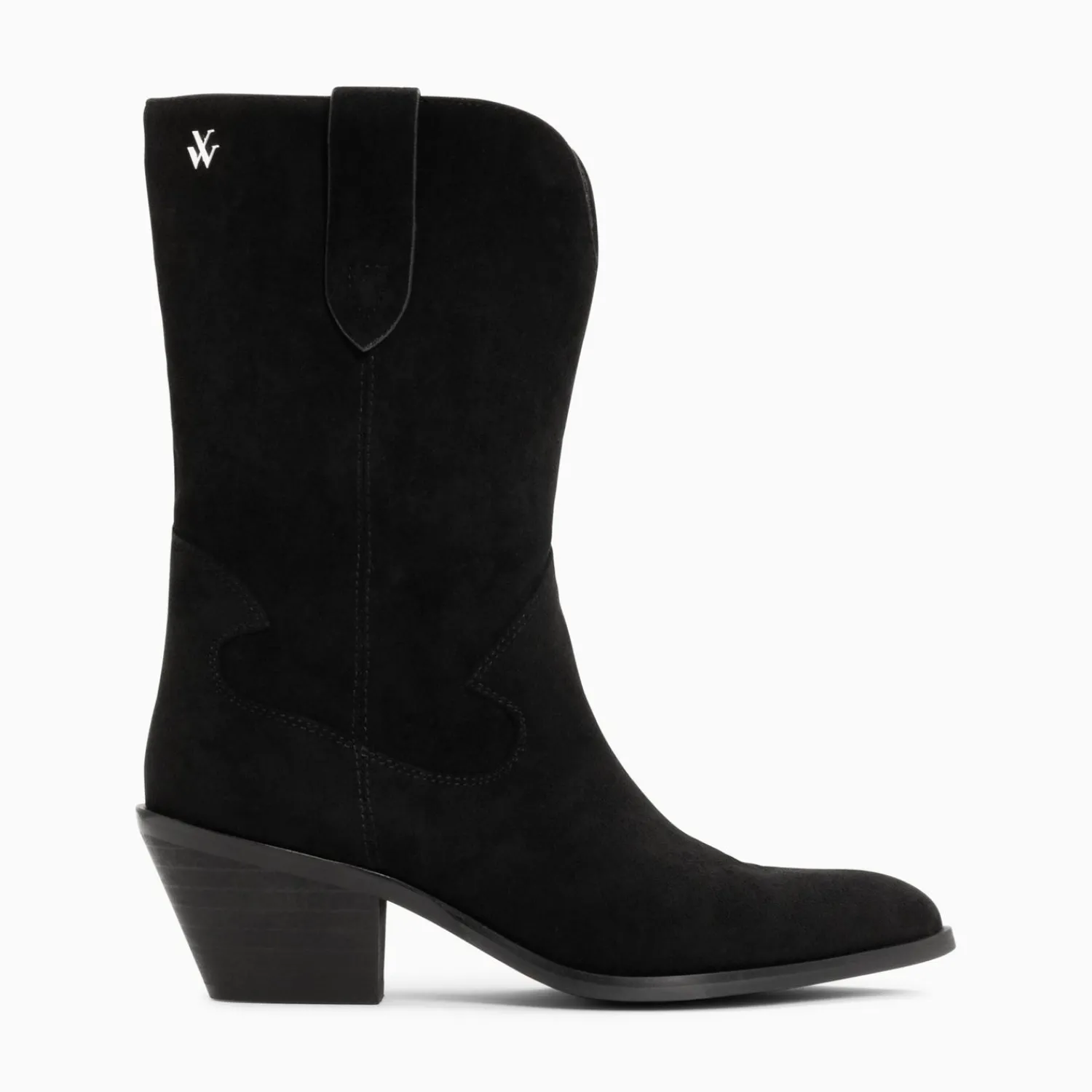 Vanessa Wu Bottines>Bottines Santiags Beverly Noires Mi-Mollet