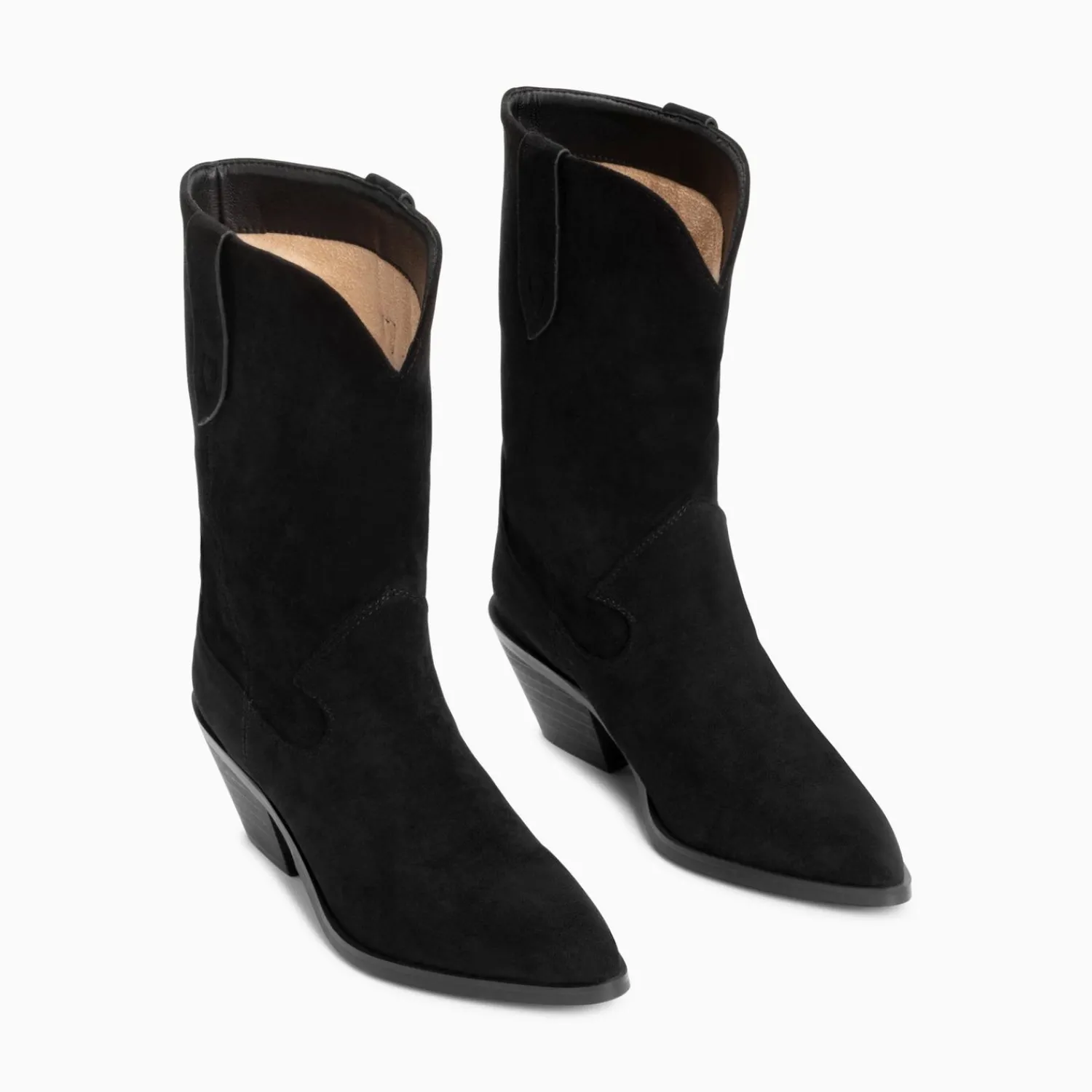 Vanessa Wu Bottines>Bottines Santiags Beverly Noires Mi-Mollet