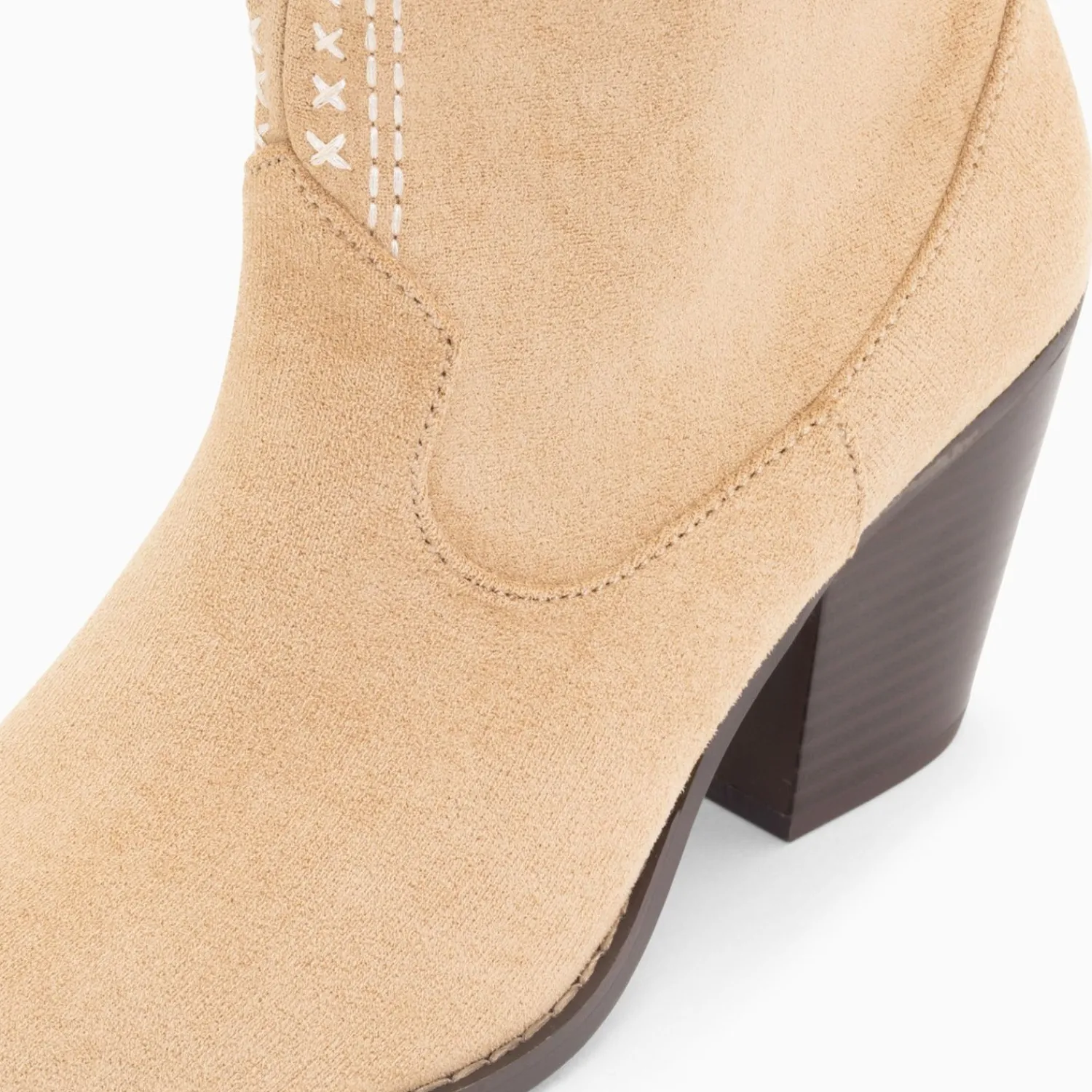 Vanessa Wu Bottines>Bottines Santiags Danae Montantes Beiges A Broderies