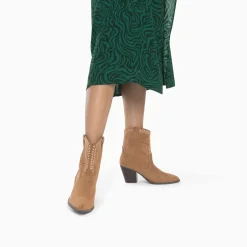 Vanessa Wu Bottines>Bottines Santiags Danae Montantes Camel A Broderies