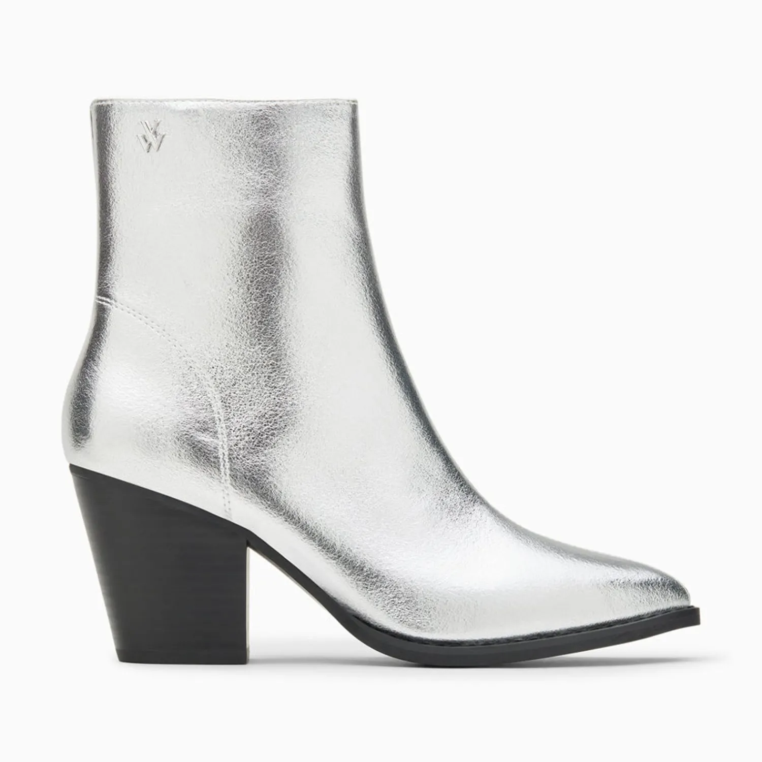 Vanessa Wu Bottines>Bottines Santiags Dina Argent A Talon
