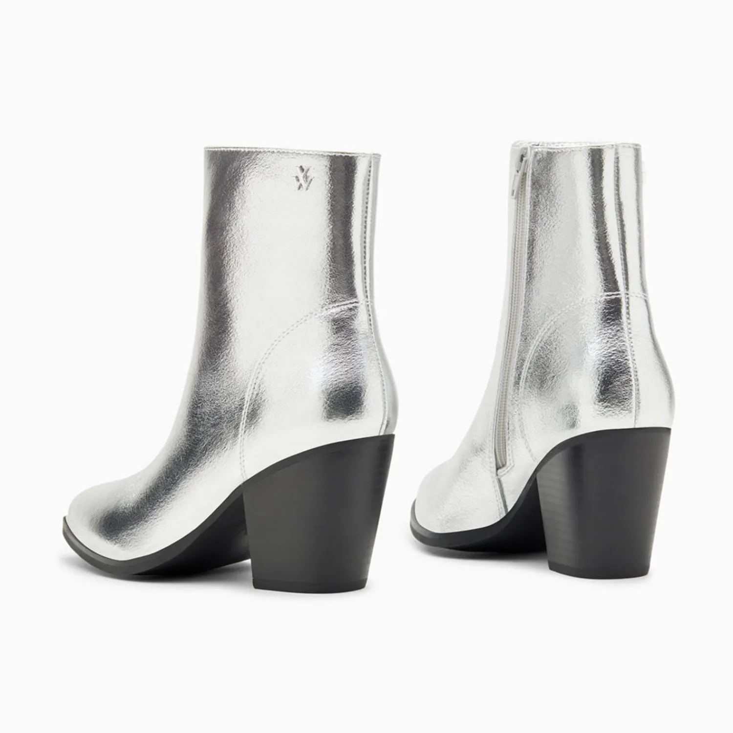 Vanessa Wu Bottines>Bottines Santiags Dina Argent A Talon
