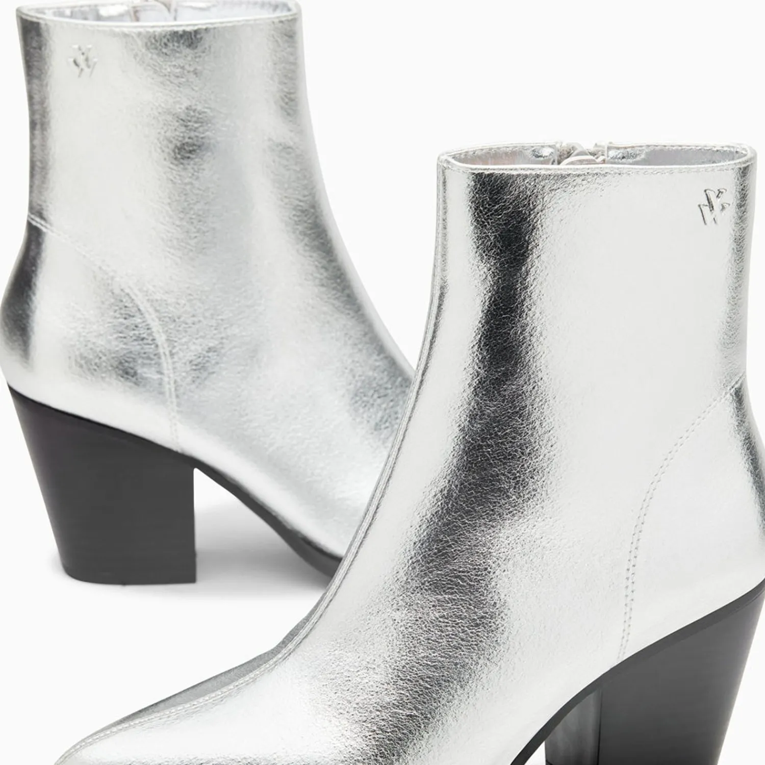 Vanessa Wu Bottines>Bottines Santiags Dina Argent A Talon