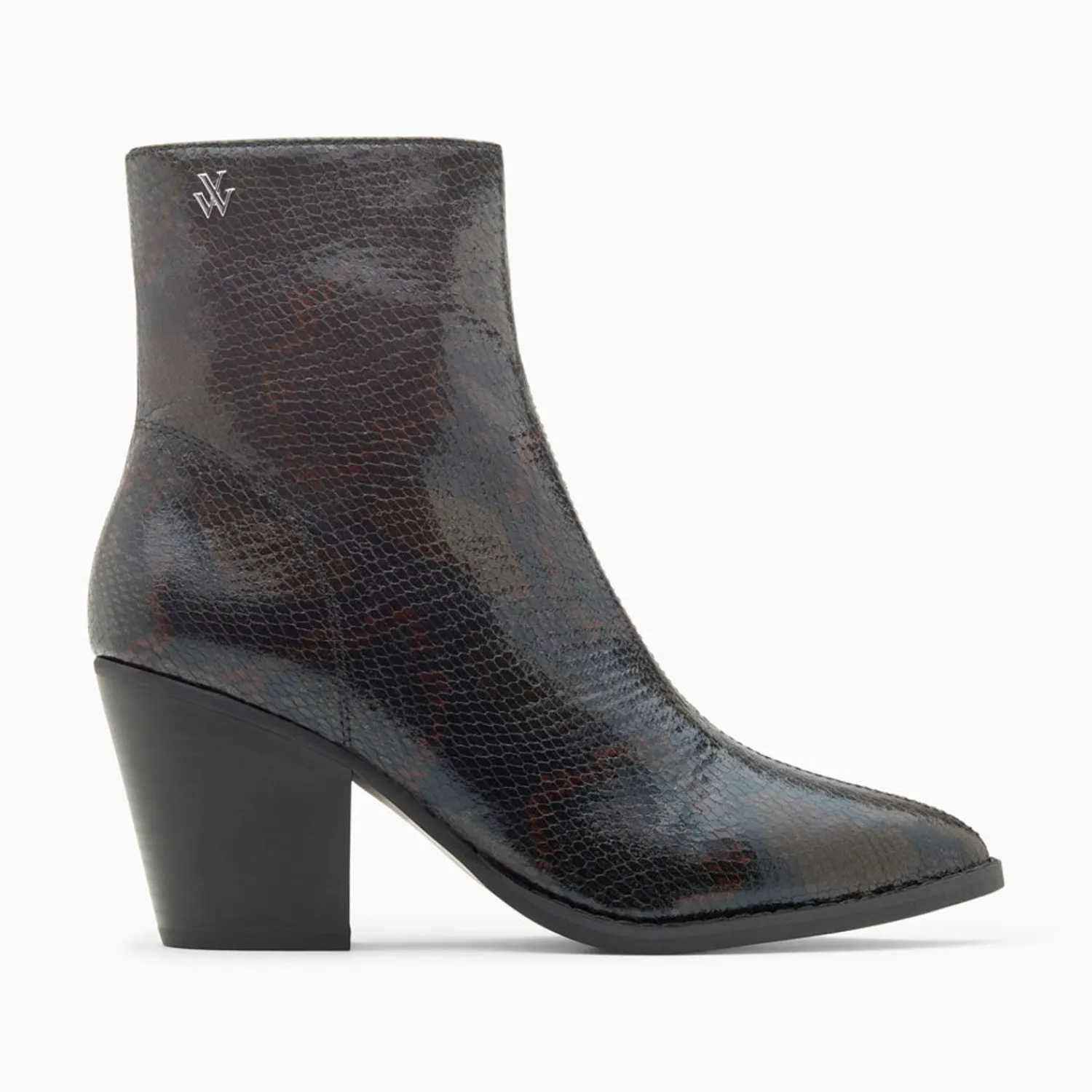 Vanessa Wu Bottines>Bottines Santiags Dina Noir Serpent A Talon