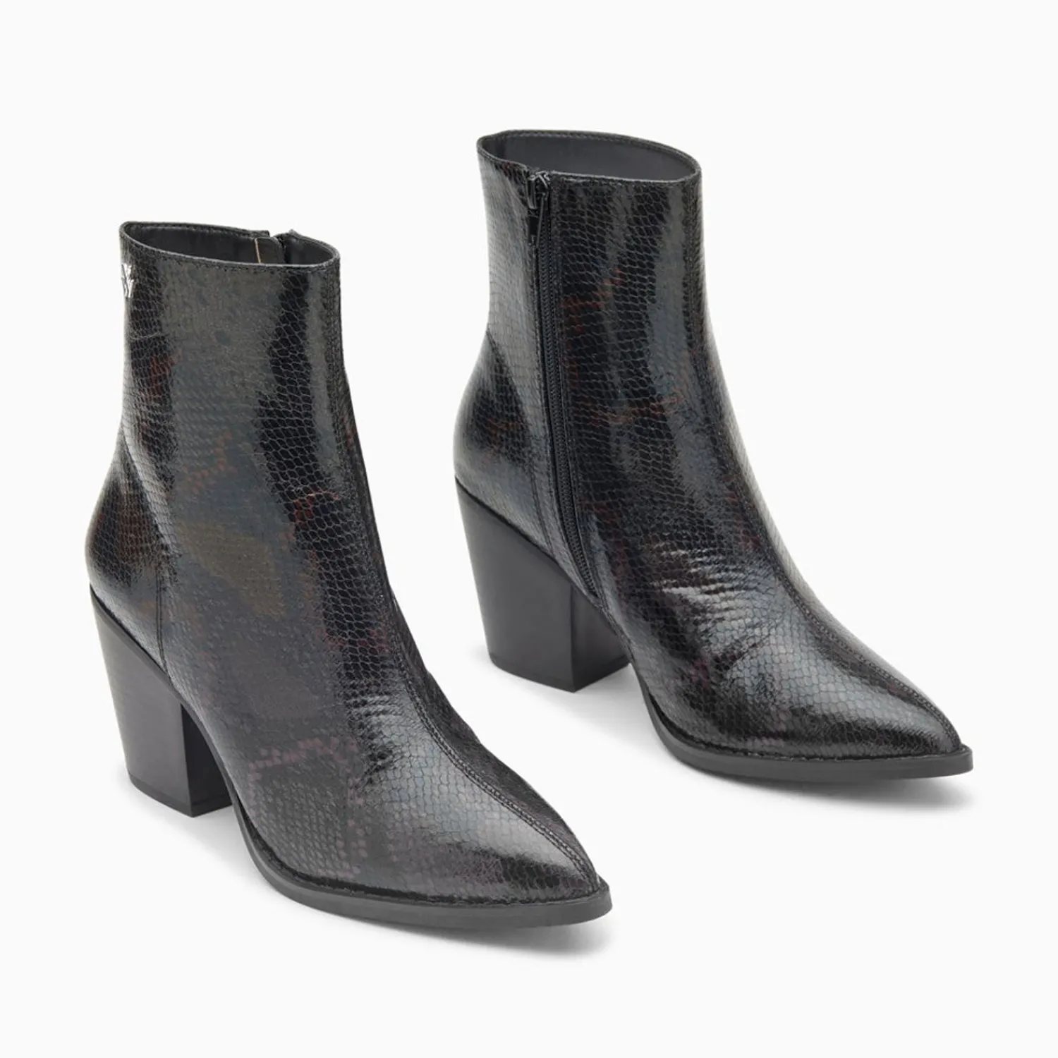 Vanessa Wu Bottines>Bottines Santiags Dina Noir Serpent A Talon