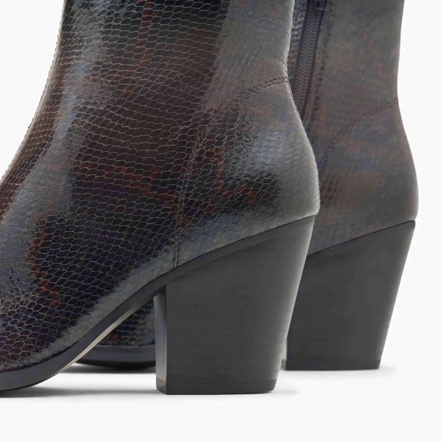 Vanessa Wu Bottines>Bottines Santiags Dina Noir Serpent A Talon