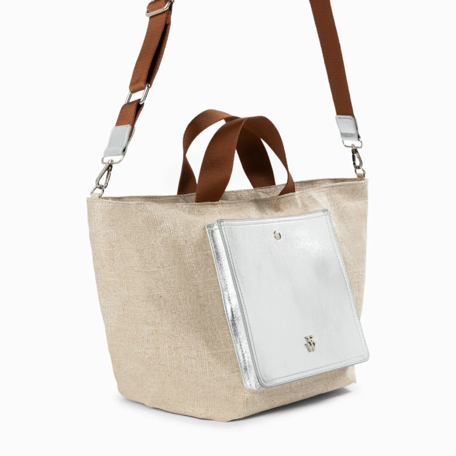 Vanessa Wu Sacs>Cabas Iris Beige A Pochette Argent