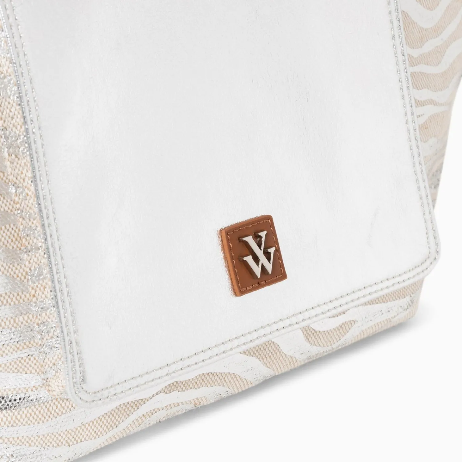 Vanessa Wu Sacs>Cabas Roxanna Argent Imprime Zebre A Pochette
