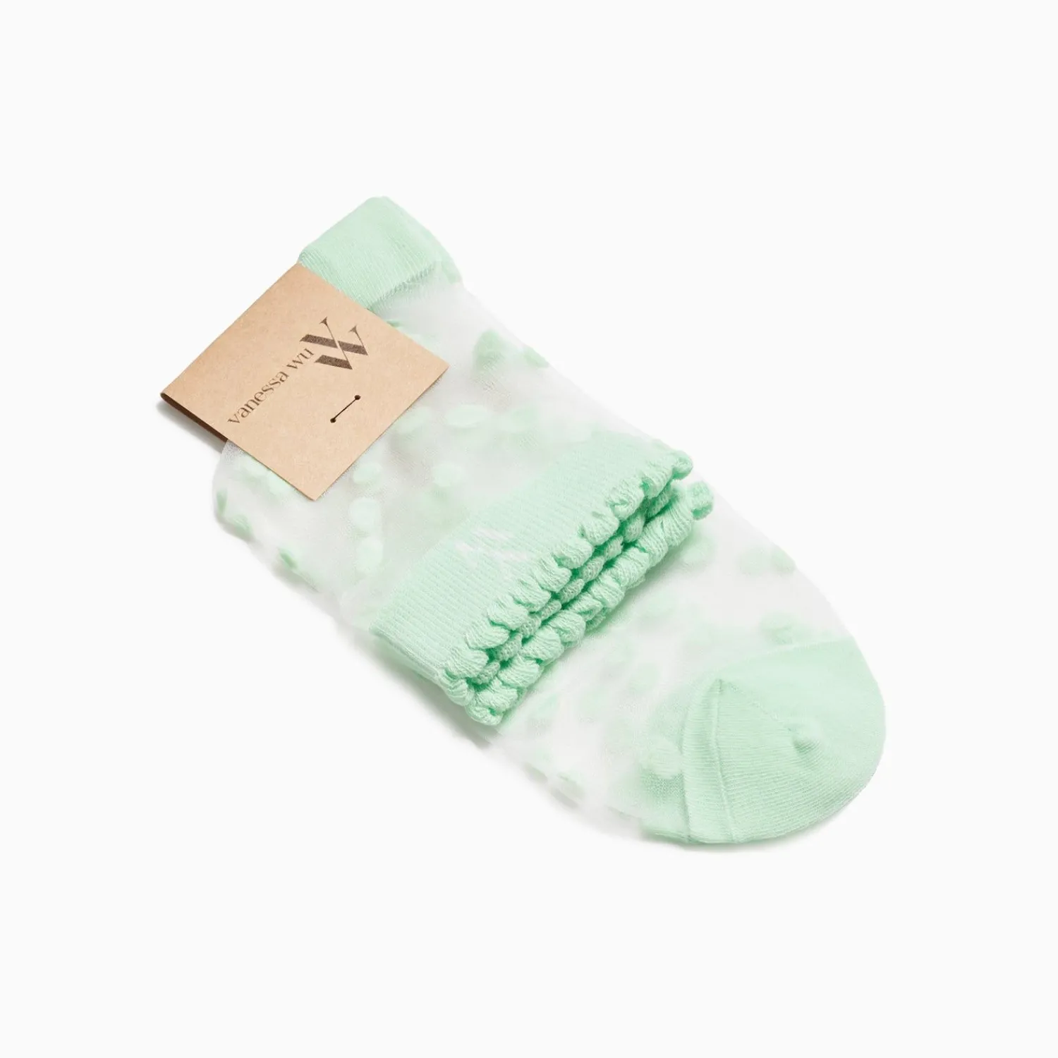 Vanessa Wu Chaussettes>Chaussettes A Pois Vertes Prescription Lab X