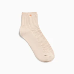 Vanessa Wu Chaussettes>Chaussettes Courtes Amy Beiges Cotelees
