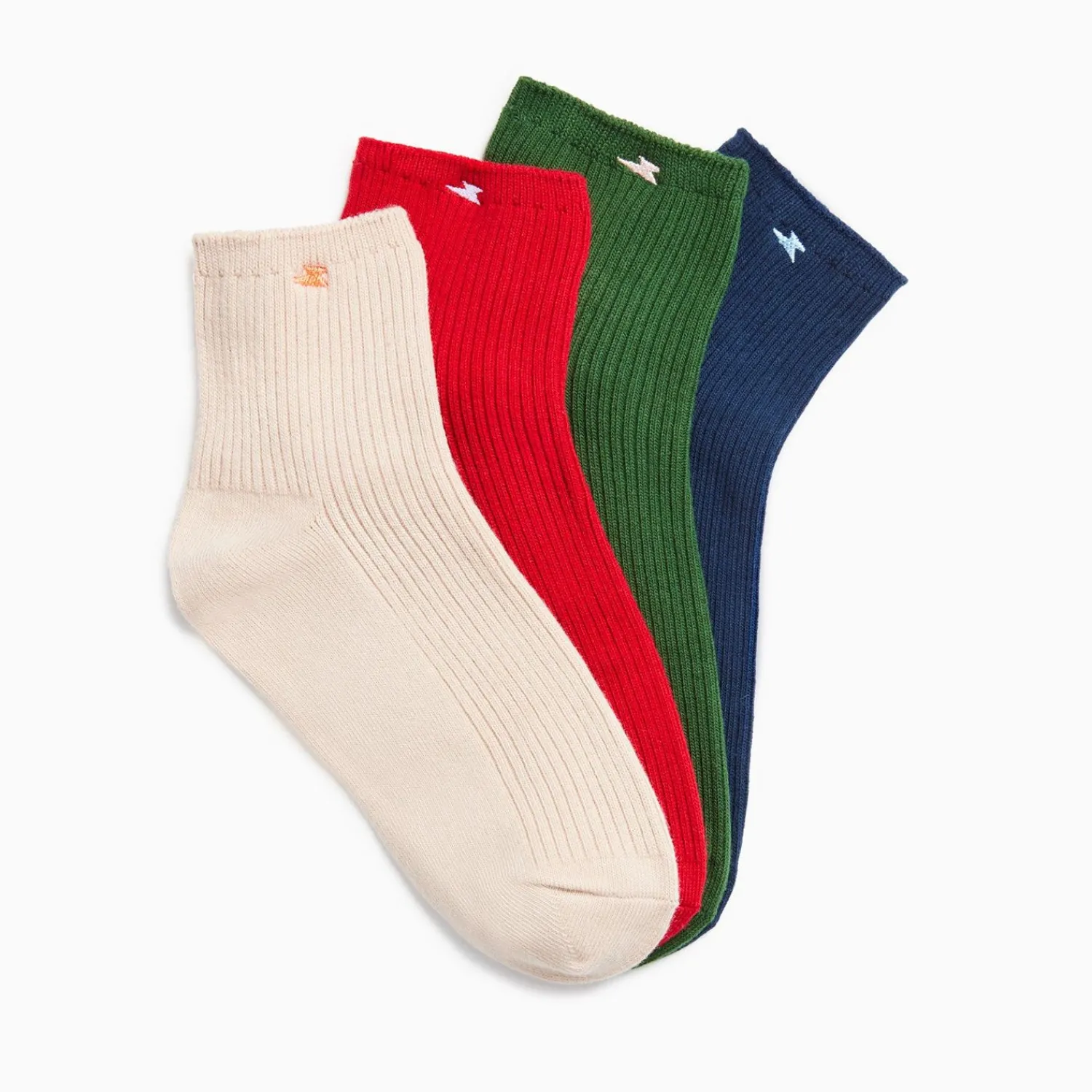 Vanessa Wu Chaussettes>Chaussettes Courtes Amy Beiges Cotelees