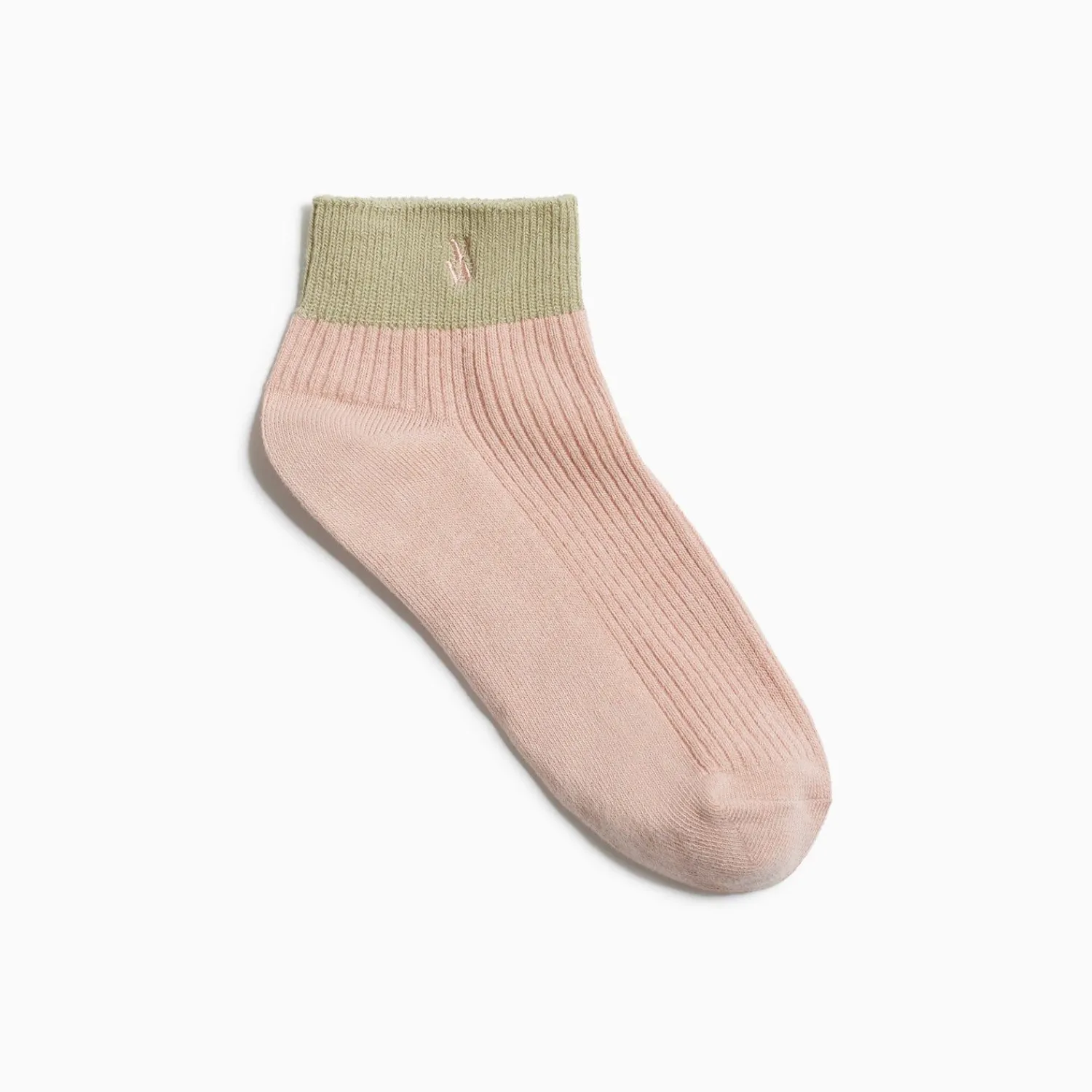 Vanessa Wu Chaussettes>Chaussettes Courtes Lia Rose Et Kaki Cotelees