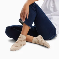 Vanessa Wu Chaussettes>Chaussettes Courtes Rachel Beiges A Eclairs Camel