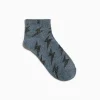 Vanessa Wu Chaussettes>Chaussettes Courtes Rachel Grises A Eclairs Noirs