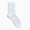 Vanessa Wu Chaussettes>Chaussettes Tara Blanc Et Leopard Argent