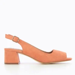 Vanessa Wu Escarpins>Escarpins Peep-Toe Maureen En Suedine Saumon