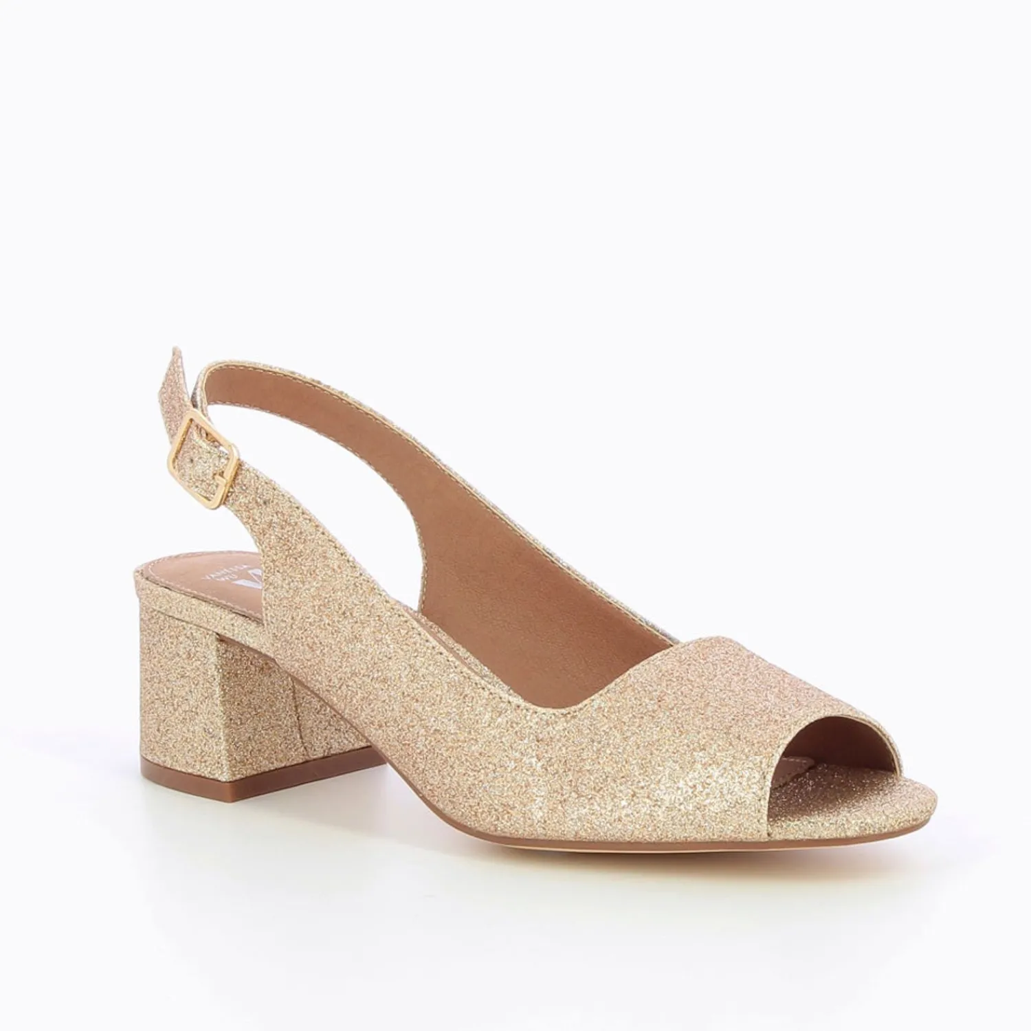 Vanessa Wu Escarpins>Escarpins Peep-Toe Maureen A Paillettes Or
