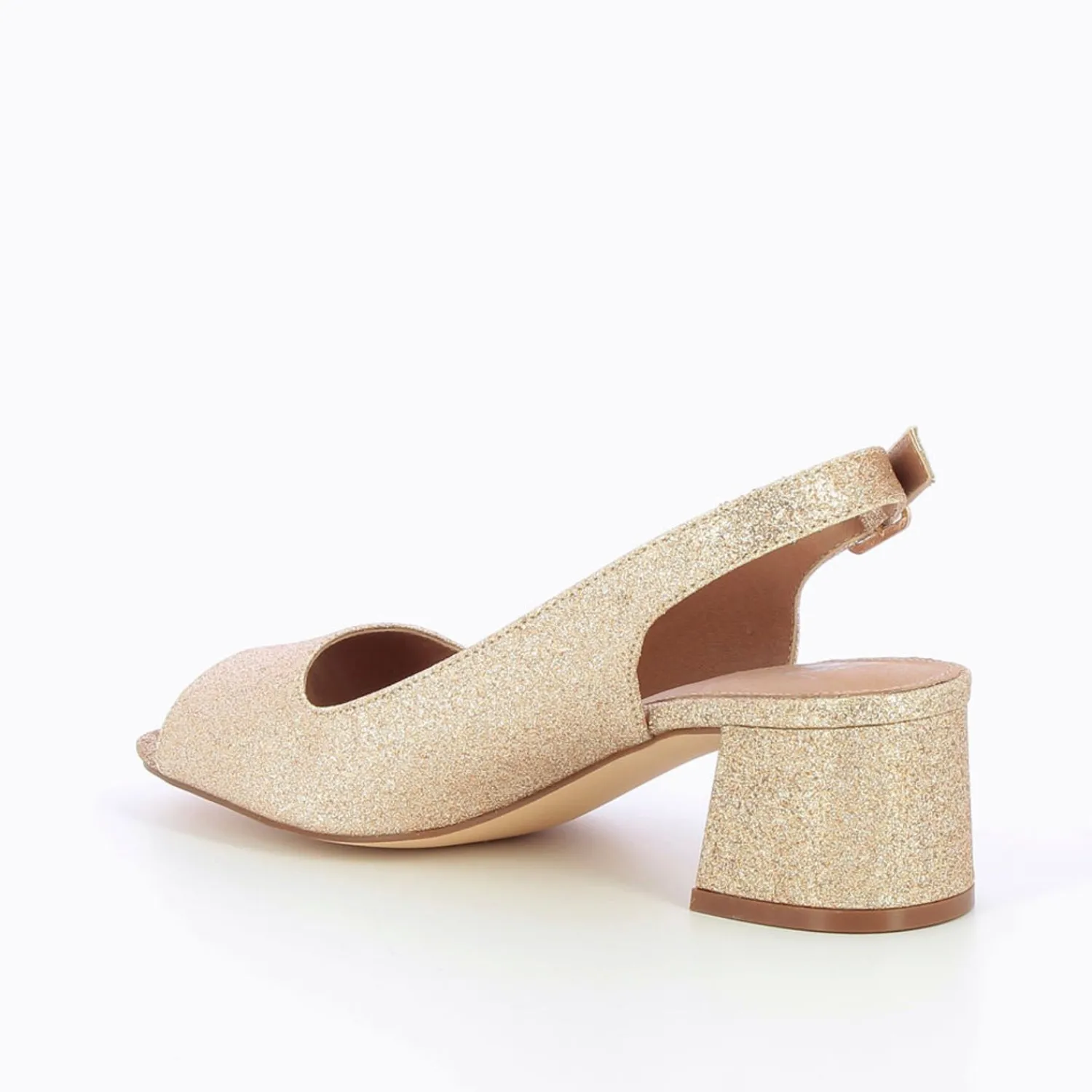 Vanessa Wu Escarpins>Escarpins Peep-Toe Maureen A Paillettes Or