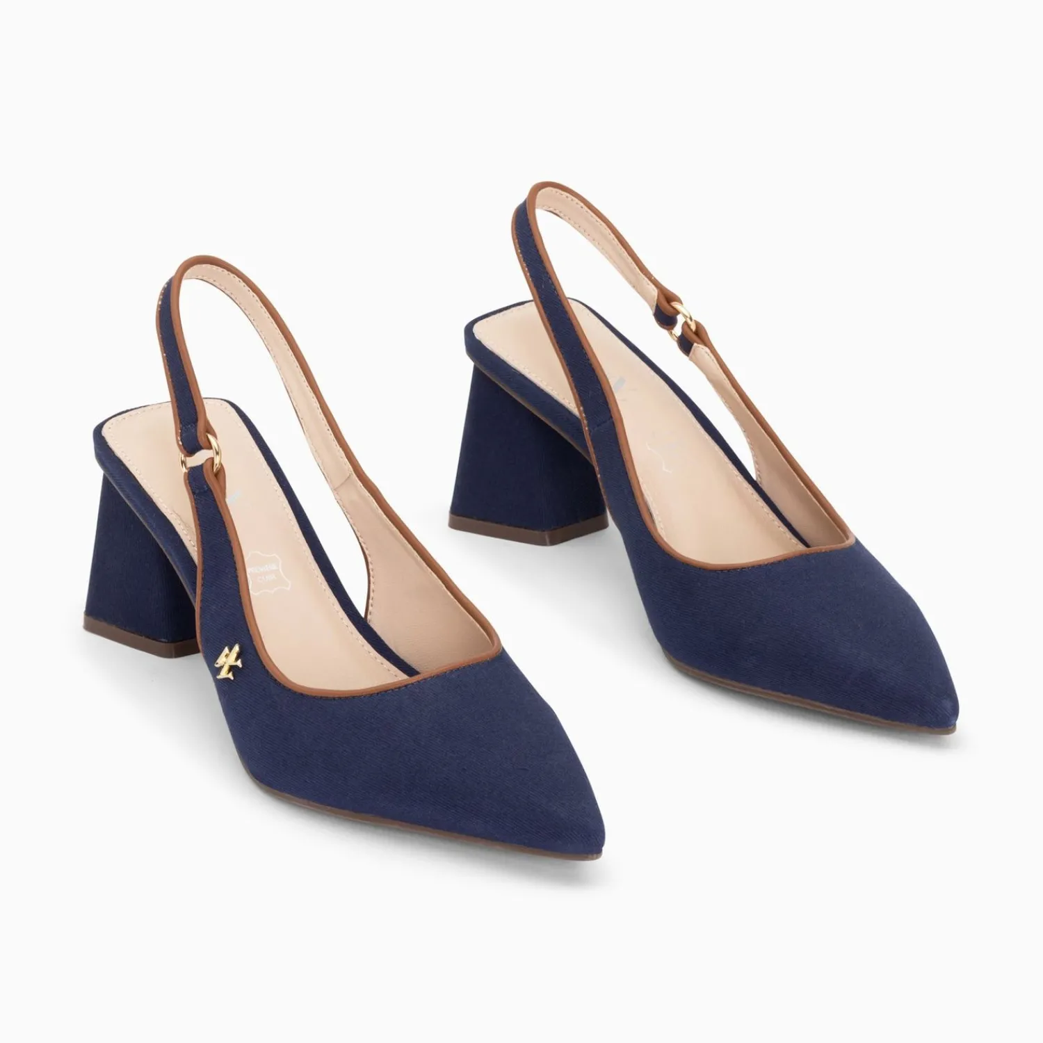 Vanessa Wu Escarpins>Escarpins Slingback Lara Marine A Bout Pointu