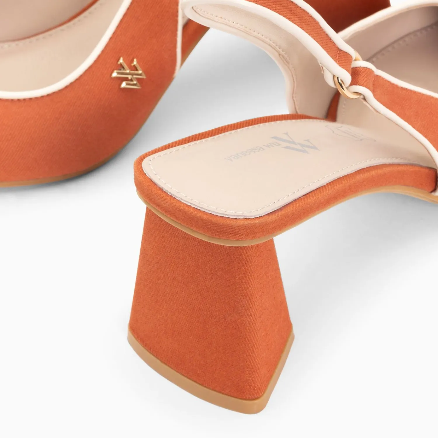 Vanessa Wu Escarpins>Escarpins Slingback Lara Orange A Bout Pointu