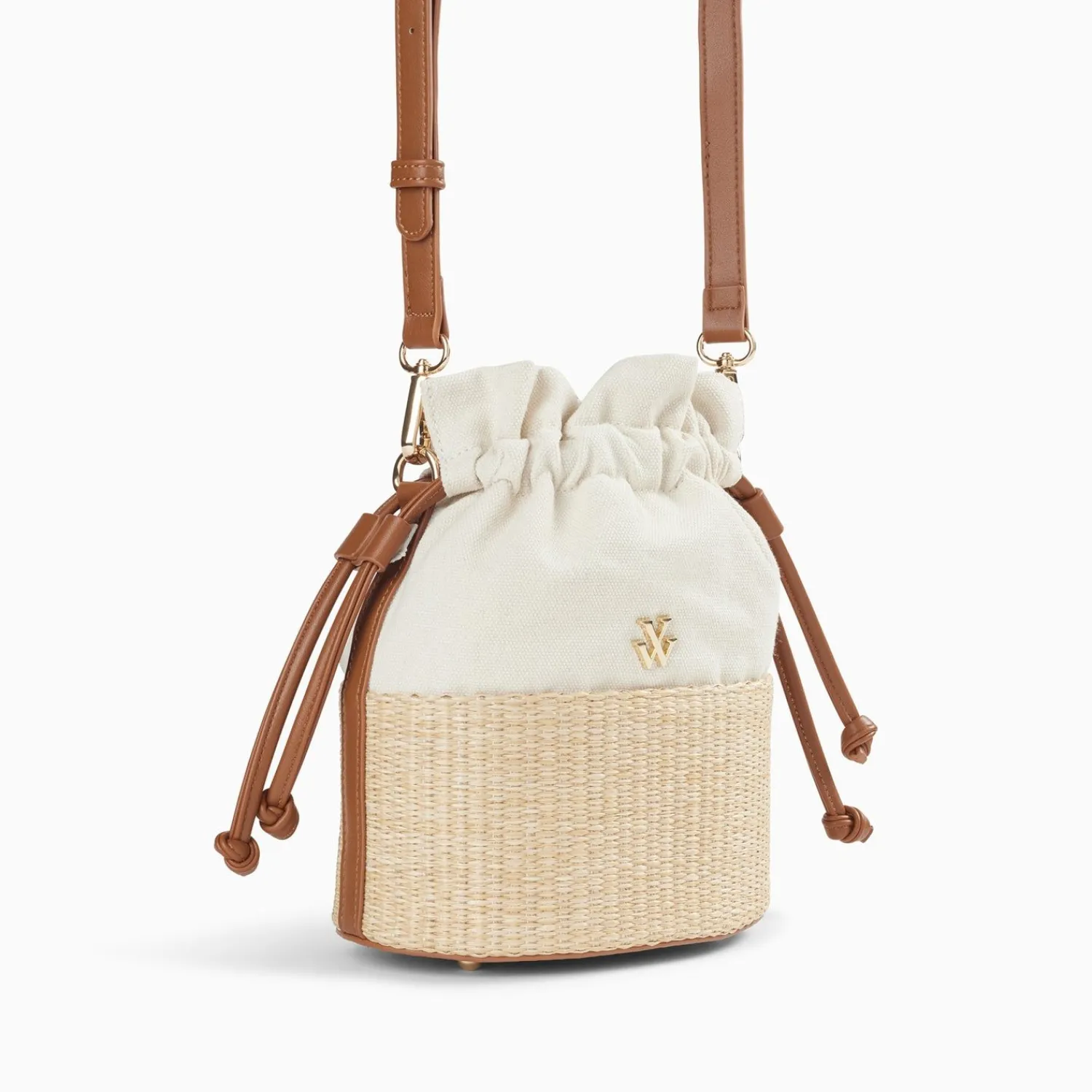 Vanessa Wu Sacs>Mini Panier Bourse Lilly Beige