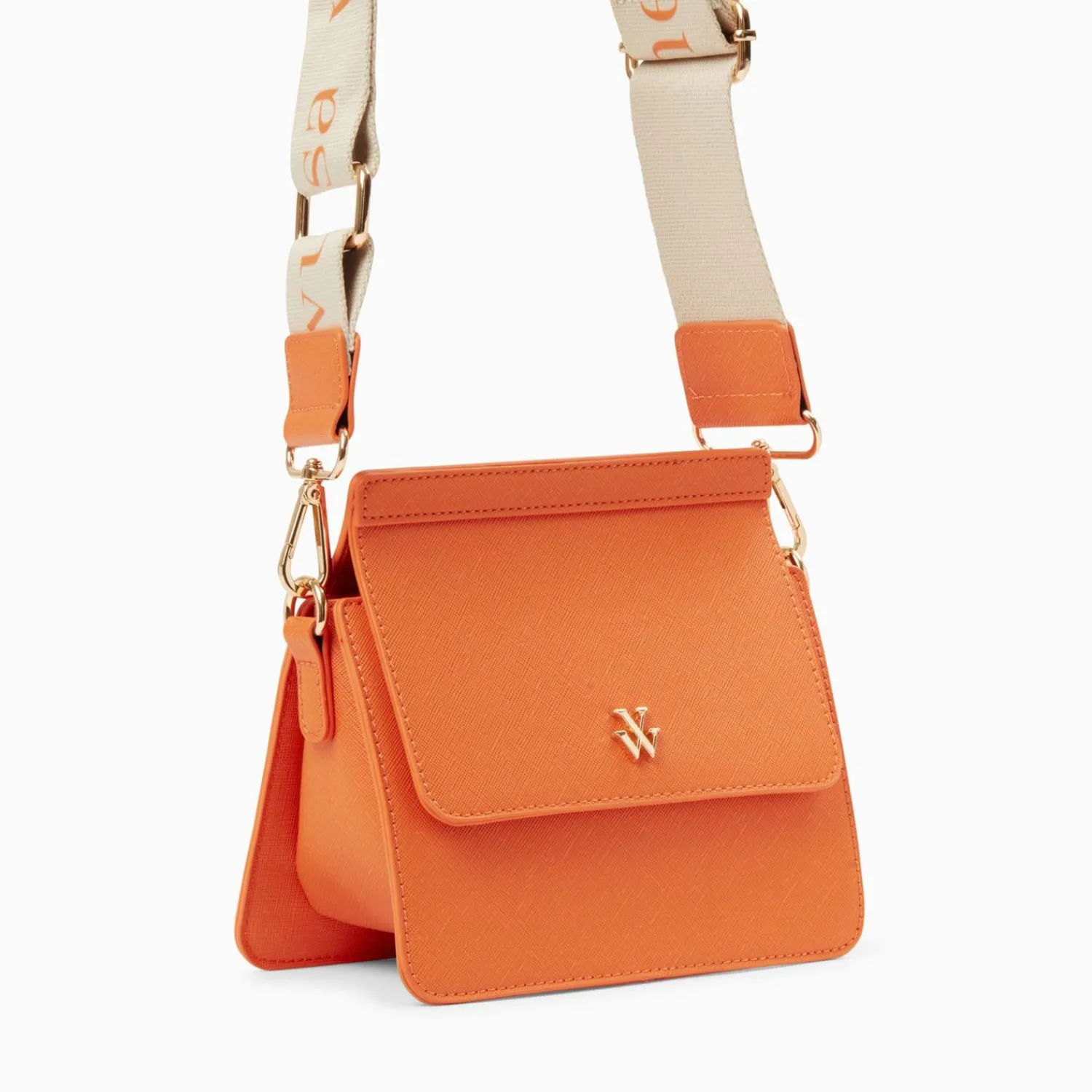 Vanessa Wu Sacs>Mini Sac Trapeze Aurelie Orange A Bandouliere