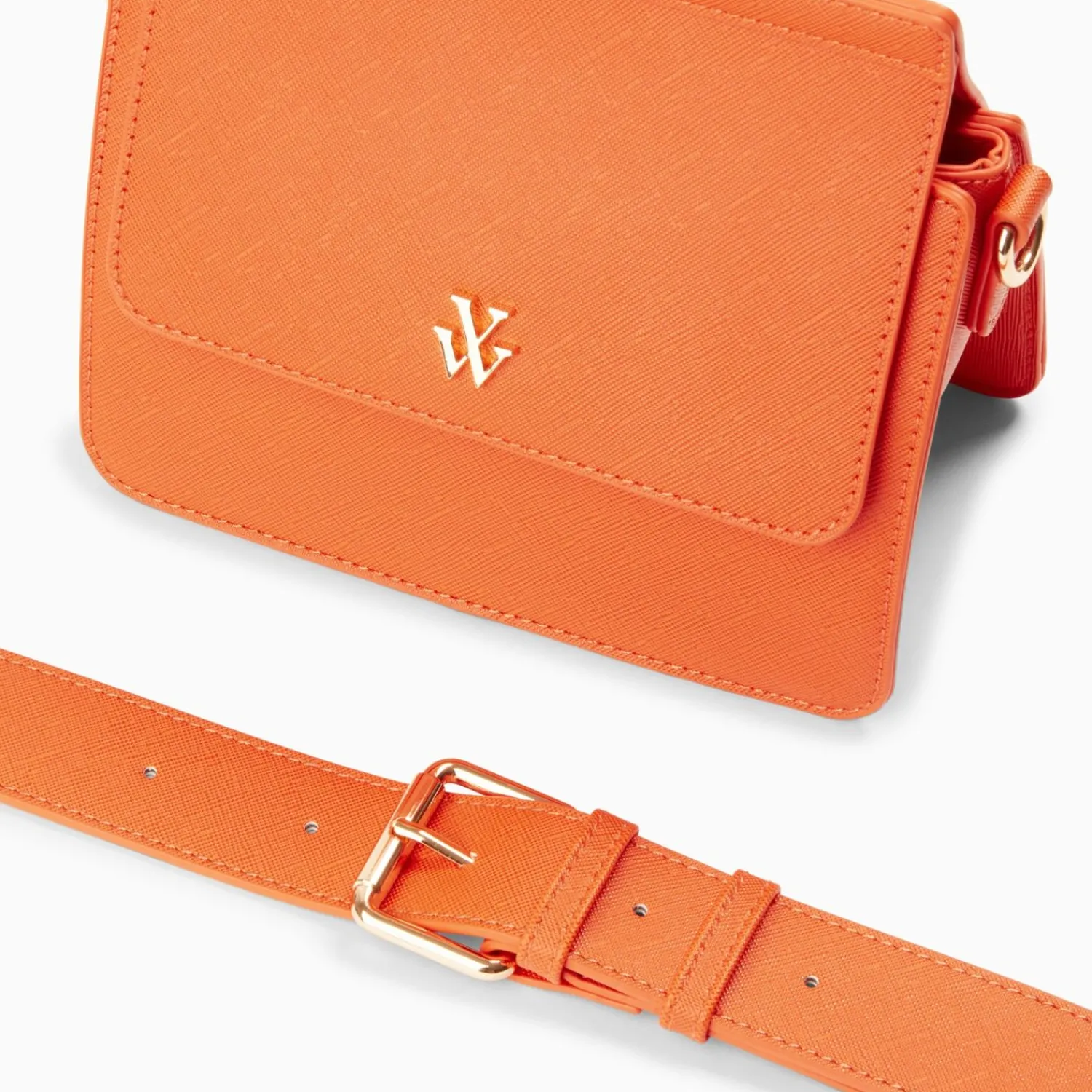 Vanessa Wu Sacs>Mini Sac Trapeze Aurelie Orange A Bandouliere