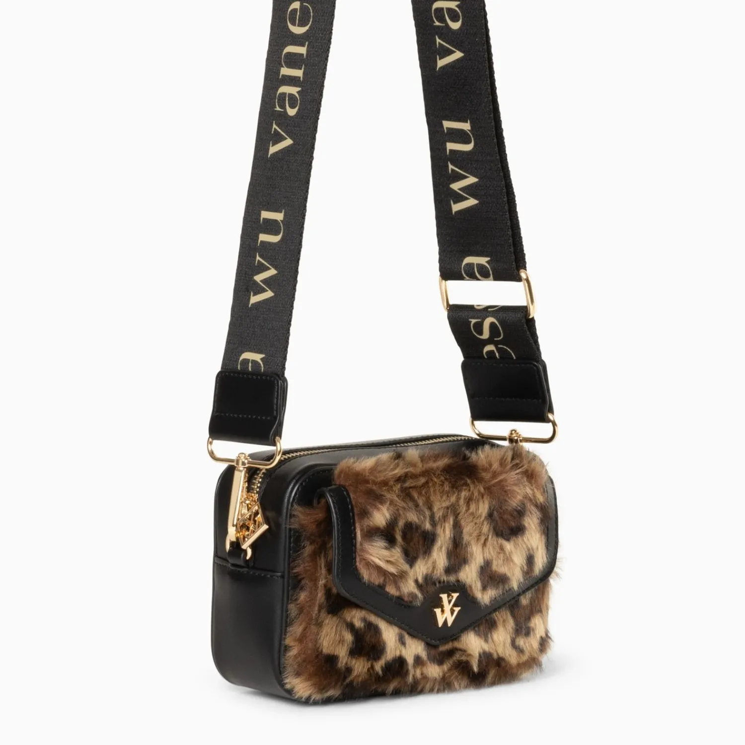 Vanessa Wu Sacs>Mini Sacoche Daniela Leopard En Fausse Fourrure