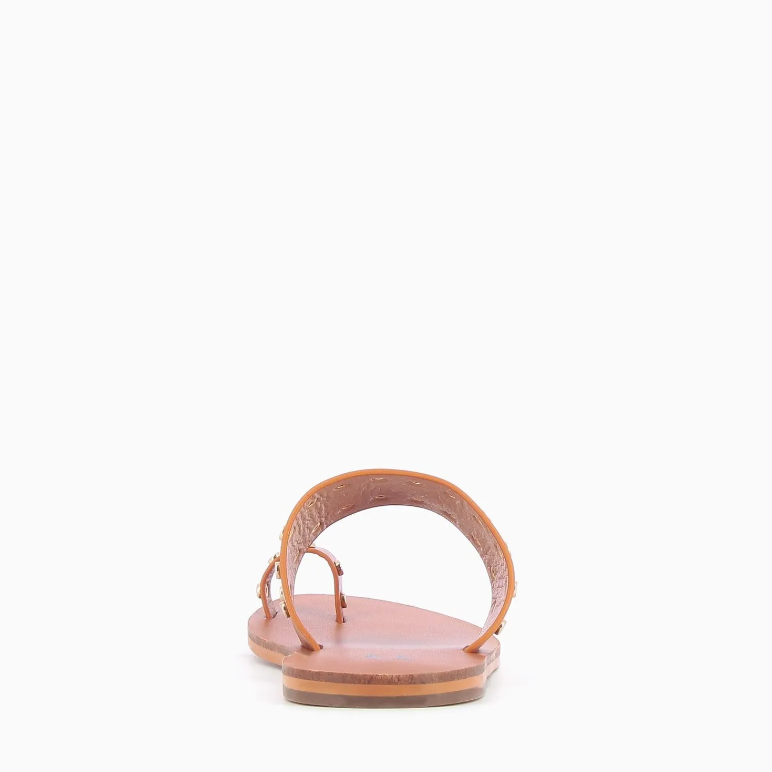 Vanessa Wu Sandales Plates>Mules Cloutees Laeticia Camel A Passe-Pouce