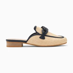 Vanessa Wu Mocassins, Derbies, Ballerines>Mules Emna Beige Et Bleu Marine A Chaine Mate