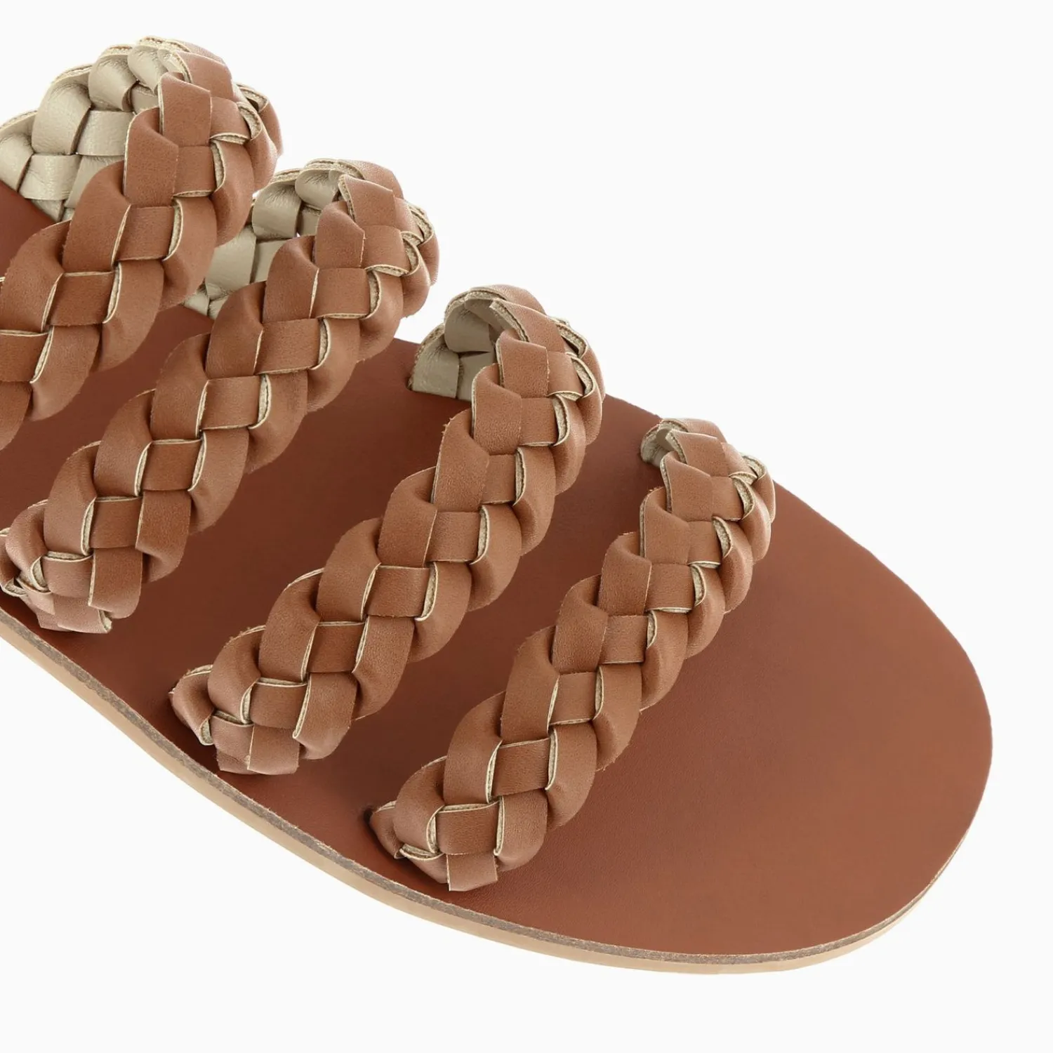 Vanessa Wu Sandales Plates>Mules Mila A Brides Tressees Camel